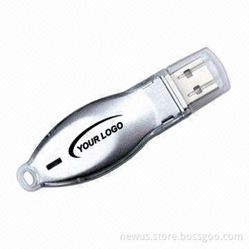 USB Flash Drive, Silver Color, 1 to 32GB Capacity Accepted, Customized Various Types Available